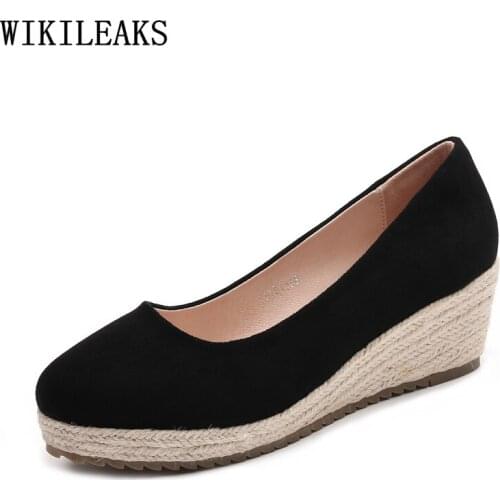 Espadrille Wedges Shoes for Women Pumps Women Shoes High Heels Platform Black Heels 2021 Fashion Women Zapatos De Mujer Zapatos