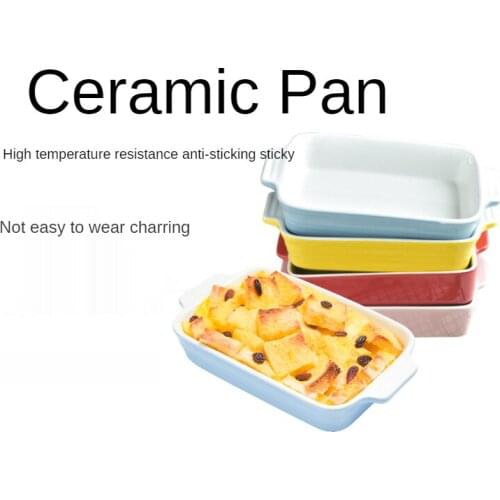 Ceramic baking plate, cheese baking rice plate, microwave oven, double ear plate, oven, special tableware,bowl, household