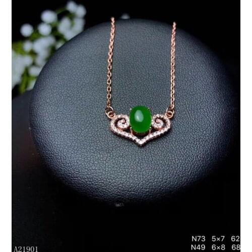 KJJEAXCMY boutique jewels 925 Silver-inlaid Natural Gemstone and Jasper Hotan Pendant Necklace support detection