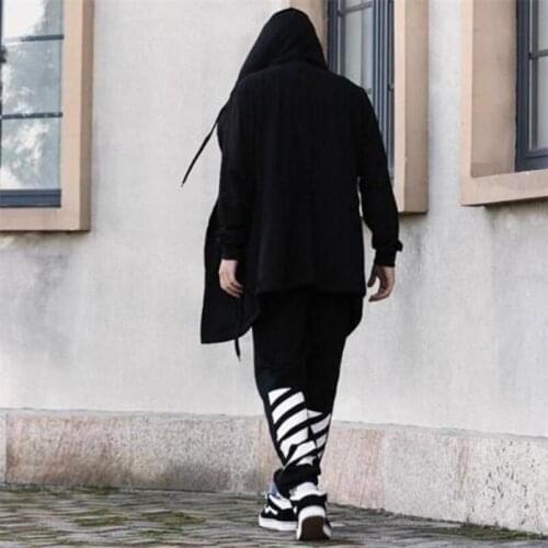 Korean version of autumn and winter menswear long Cardigan Hoodie Long Sleeve Jacket High Street Goth wizard costume large dark