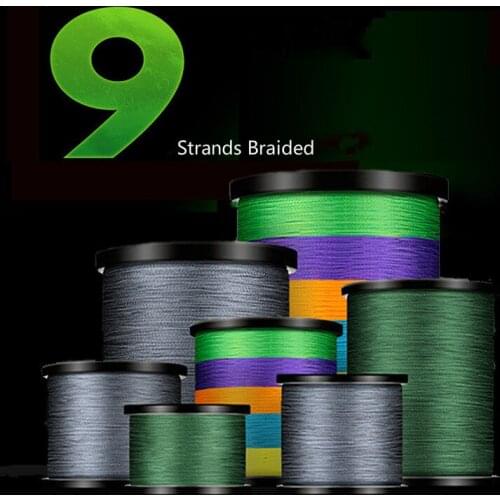 500M PE Fishing Line 9 Strands Braided Fishing Line 8-80LB Multifilament Fishing Line Smooth Strong