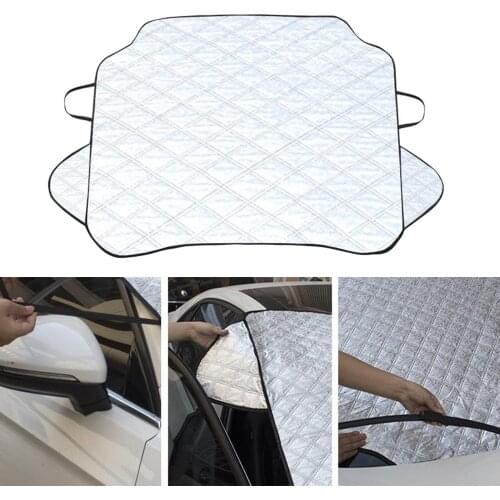 Multifunction Foldable Car Front Windshield Winter Summer Cover Totally Fits for Most Cars, Two Size You Can Choose