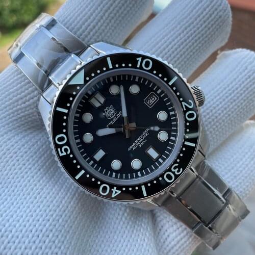 Steeldive MM SD1968 Automatic Watch Mens Stainless Steel NH35 Sapphire Self Wind Mechanical Diving Watches Luxury Top Brand