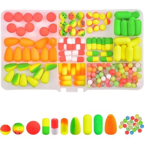 300Pcs/box Foam Float Fishing rig kit Strike indicator fly fishing Pompano Rigs Bottom Fishing Buoys Floats for Fishing Tackle