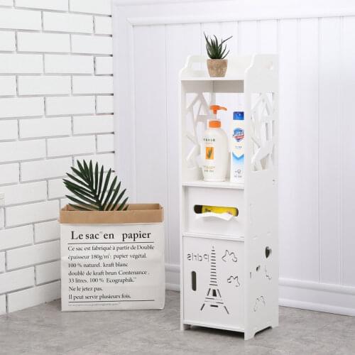 Floor Standing Bathroom Storage Cabinet Mobile Bagno Furniture Waterproof Bathroom Cabinet Sundries Storage Racks Paper Holder