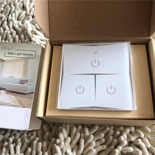 Rillpac KS-601 EUR 86 Style Wifi Smart Wall Light Switch Wireless Tempered Glass Touch, Work with Alexa, Google Home, ITFFF