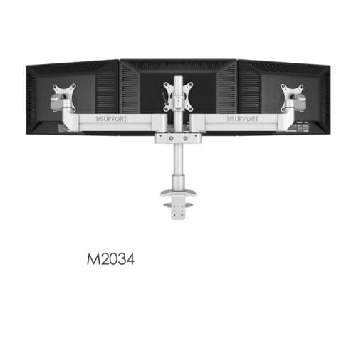 Desktop Triple Monitor Holder Support Aluminum Full Motion Triple Monitor Arm Loading 16kgs with 40cm Stand Pole M2034