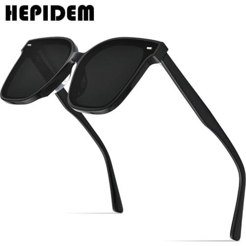 HEPIDEM Korean Acetate Round Sunglasses Retro Men Gentle 2021 New Fashion Sun Glasses for Women Vintage Mirrored gm SAL