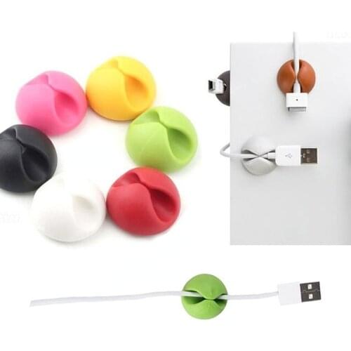 Cable Organizer USB Cable Holder Winder Desktop & Workstation Wire Manager Cord Clips Tidy Management Charging Data Line Bobbin