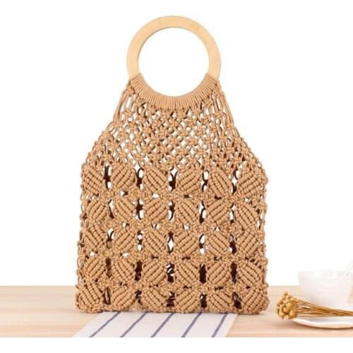 Hand-woven Womens Shoulder Handbag Bohemian 2021 Summer Straw Beach Tote Bag Travel Shopper Weaving Shopping Bags Shopping Bag