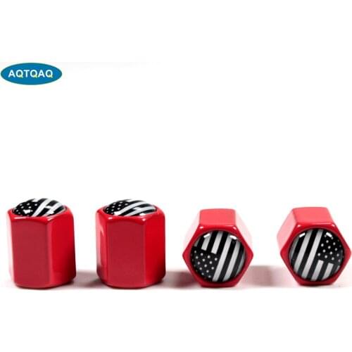 AQTQAQ 4Pcs/Set Car Wheel Tire Valve Stem Caps Tyre Valve Dust Covers Aluminum Alloy for Bike Trucks Motorbike Bicycle
