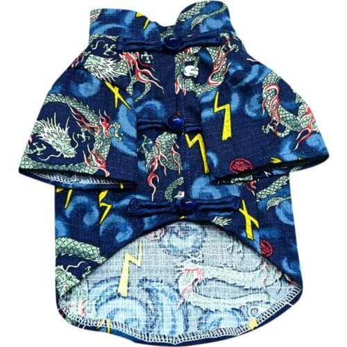 Pet Autumn Summer Chinese Fashion Flowery Shirt Cats Dog Shirt Thin Short Sleeve Shirt