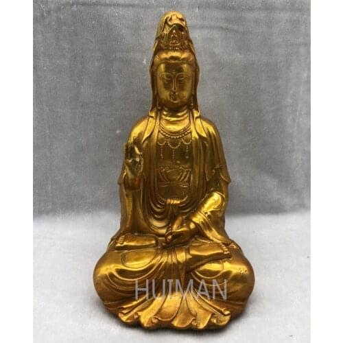 Collect China Fine Workmanship Brass Sculpture Avalokitesvara Buddha Metal Crafts Home Decoration#28