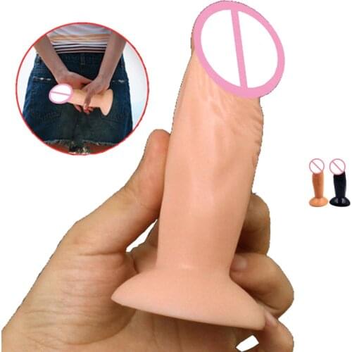 Sex shop Hot Female Masturbator Artificial Dildos realistic Flexible Penis with Suction Cup15*3CM Medical PVC Sex toys for woman
