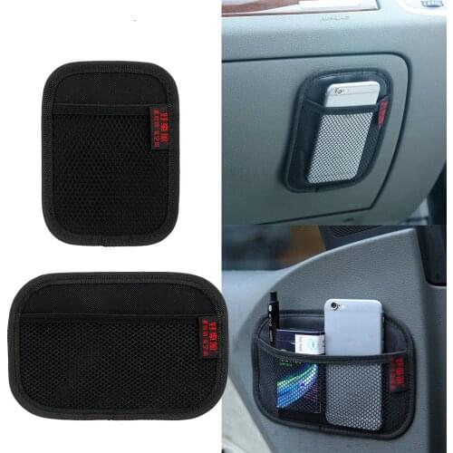 Net pocket car mobile phone bag storage Oxford cloth car storage net storage bag hanging bag multifunctional paste type