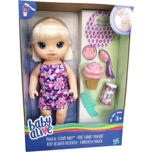 Hasbro Silicone Doll Cute Reborn Babies Interactive Baby Alive Feeding Ice Cream Girl Gifts Pretend Toys