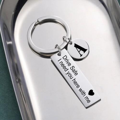 Sipuris Personalized Keychain Custom Stainless Steel Key Ring For Husband Father Boyfriend Drive Safe Car Key Chain Jewelry Gift