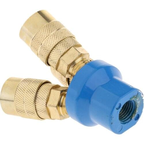 Heavy Duty Three Way Air Hose Quick Coupler Connector Manifold Fittings, 1/4"