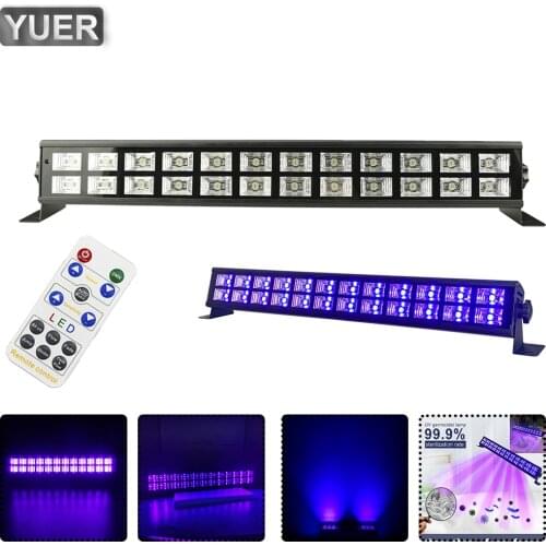 NEW 24X3W LED Double Row UV Bar Stage Light DMX512 DJ Club Disco Party UV Par Lamp Purple Wall Washer Spot Light Dance Floor