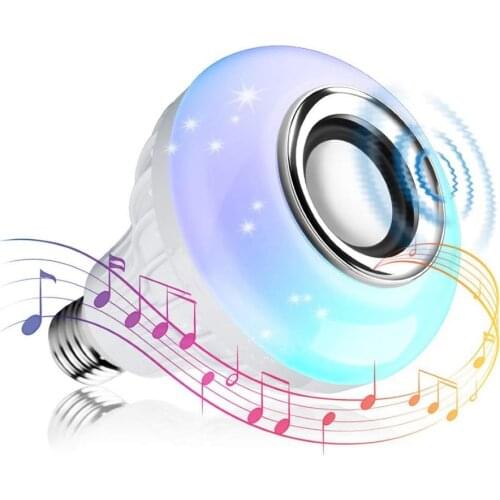 E27 RGB LED Light Dimmable Wireless Bluetooth Remote Smart Bulb Music Play Speaker Lamp