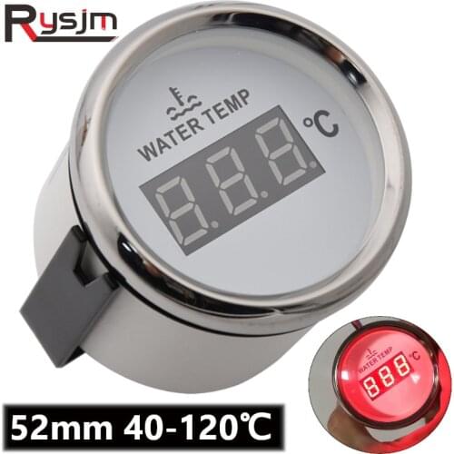 Universal 52 mm Digital Boat Car Water Temperature Gauge 40~120 Celsius Auto Truck Turbo Boost Water Temp meter fit marine yacht