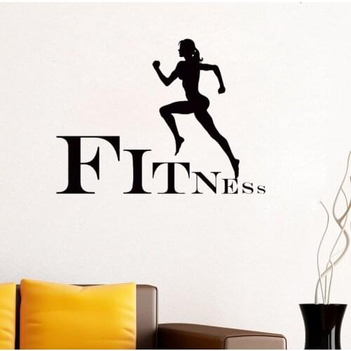 Running Sport Wall Sticker Jogging Fitness Gym Vinyl Wall Decal Fitness Step Cool Art Mural Decoration Wallpaper Poster