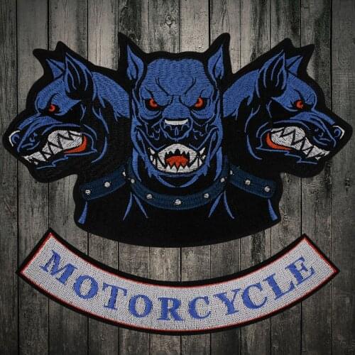 Embroidery English alphabet Wolf Dog Patches for Clothing Badges Applique Decorative Tranfer Sticker For Cloth Iron On Clothes