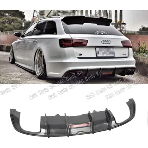 High Quality Real Carbon Fiber Rear Diffuser Lip Spoiler For Audi A6 S6 Allroad Avant 2015 2016 2017 2018 Car Bumper Accessories