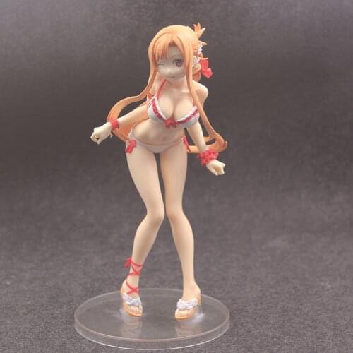 Japanese Anime Sword Art Online SAO Sexy Girls Yuuki Asuna Swimsuit Ver. pvc action figure collection model toys doll