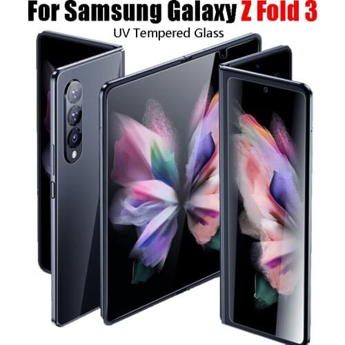 For Samsung Galaxy Z Fold 3 5G 4 In 1 UV Tempered Glass Front Back Protective Film Screen Protector for Samsung Galaxy Z Fold3