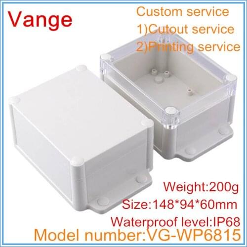 1pcs/lot IP68 waterproof project box case 148*94*60mm wall-mounted ABS plastic chassis junction housing for module device