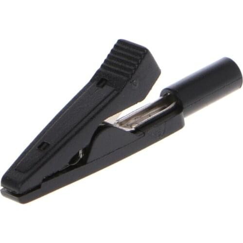 2 Pcs Insulated Alligator Clip 2mm Banana Female Adapter Meter Test Probe Black Red New