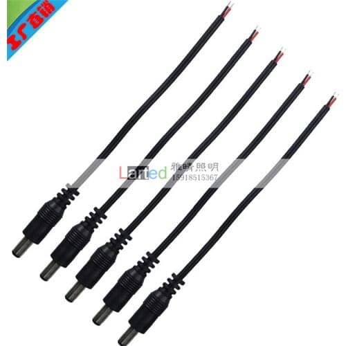 200pairs 5.5x2.1mm DC Power Male + Female Plug Connector 15CM Wire Cable for CCTV LED Strip Moudle Lighting