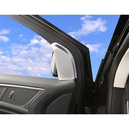 2x Silver ABS Auto Car Interior Front Window Triangle Trim Cover Styling Sticker For Ford Edge 2015 Car accessaries