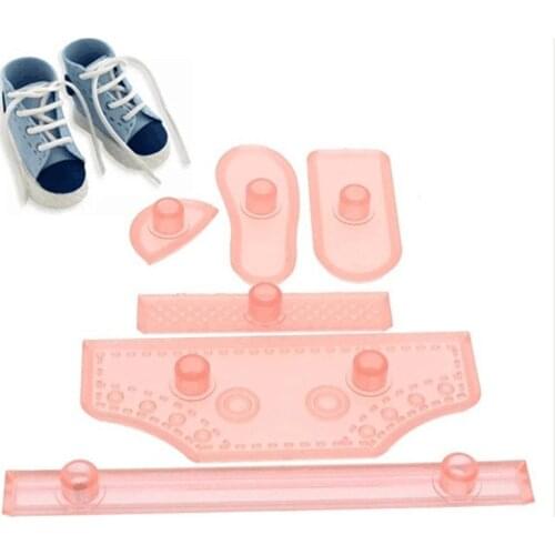 6pcs/set 3D Baby Shoes Mold Plastic Cake Fondant Mold 3D Sneaker Shape Cake Decorating Tools Pastry Kitchen Decoration Bakeware