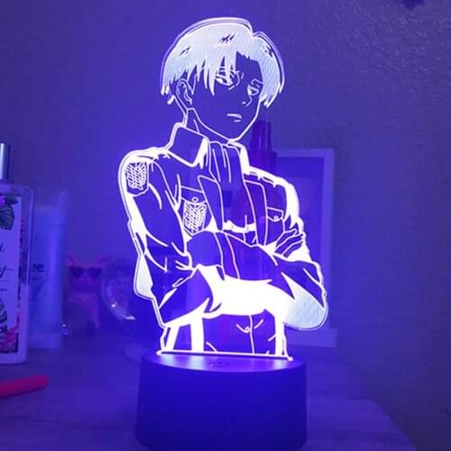 Anime Attack on Titan Acrylic 3d Led Lamp for Home Room Decor Light Cool Kid Child Gift Captain Levi Ackerman Figure Night Light