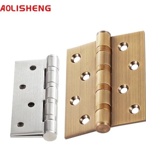 AOLISHENG Stainless Steel 4 Inch Hinge 3mm Thickness Precision Furniture Hardware 180 Degree Wooden Door Small Folding 1Pcs