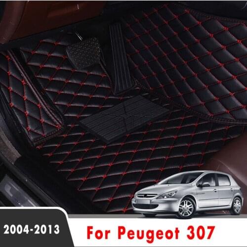Car Floor Mats For Peugeot 307 2013 2012 2011 2010 2009 2008 2007 2006 2005 2004 Automobiles Styling Leather Carpets Decoration