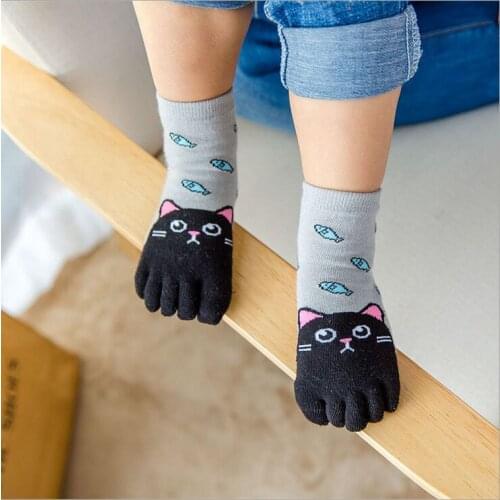 Boiiwant New Baby Cotton Socks Cute Baby Kids Toddler Clothes Non Slip Skid Socks Cartoon Funny Toe Socks Ankle Socks 3-12Y