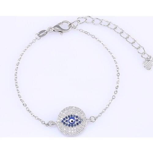 Hot Trendy Jewelry Enamel Evil Eye Bracelet For Women Men Accessories Copper Micro Pave Bead Bracelets & Bangles For Best Friend