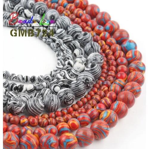 Natural Stone Mixed Color Striped Malachite Beads 4 6 8 10 12mm Round Loose Spacer Beads for Jewelry Making Diy Bracelet 15 Inch