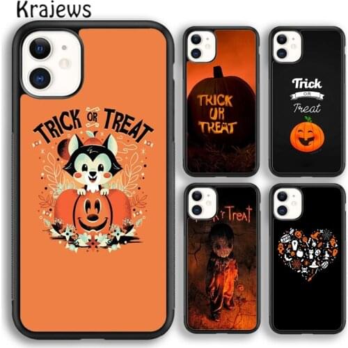 Krajews Halloween Trick or Treat Horror Phone Case Cover For iPhone 5s 6s 7 8 plus X XS XR 11 12 pro max Samsung S7 S8 S9 S10