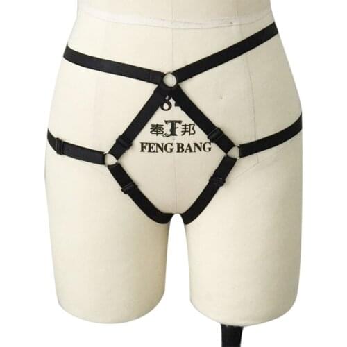 Hot black Women Sexy Lingerie Gothic Harajuku Adjustable Body Harness Fetish Wear Bondage Harness Sexy T-back