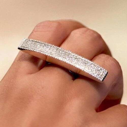 VAGZEB Female New Brand Fashion Ring for Woman White Cubic Zirconia Wedding Jewelry Luxury Design