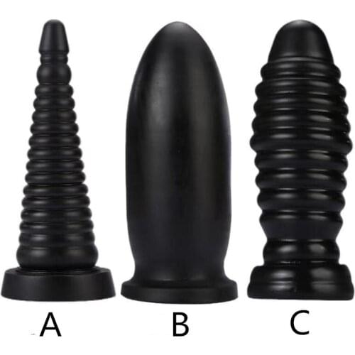 3pcs Huge Ass Buttplug Black Soft Big Anal Toy Female Masturbation Vagina Dildo Anal Dilation Sex Toys For Men Prostate Massage