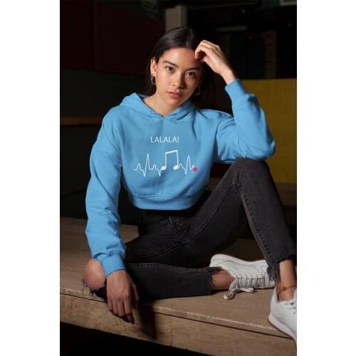 Angemiel Wear Lalala Rhythm Blue Short Hooded Sweatshirt