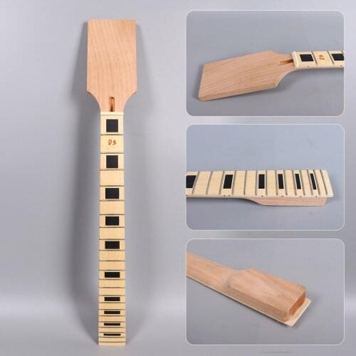 Mahogany guitar Neck Solid wood 22 fret 24.75 inch Block Inlay Paddle #9J