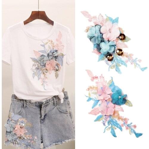 Embroidery Lace Hand-Applied Mesh Bottom 3D Decorative Lace Handmade Clothing Embroidery Lace Sewing Clothing Accessories