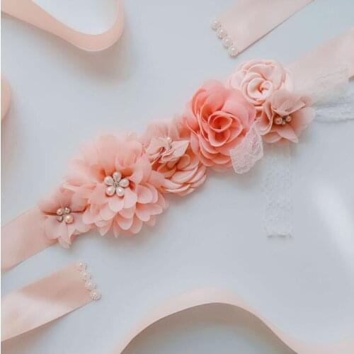 Original design bride belt lace rose flower wedding girdle party dress accessories