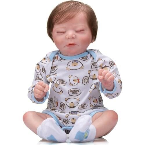 NPK 19inch Bebe Doll Reborn Popular Chase Newborn DOll Lifelike Soft Real Soft Touch Sleeping Baby